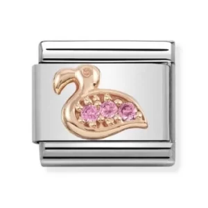 Nomination CLASSIC Rose Gold Symbols Pink Cubic Zirconia Flamingo...