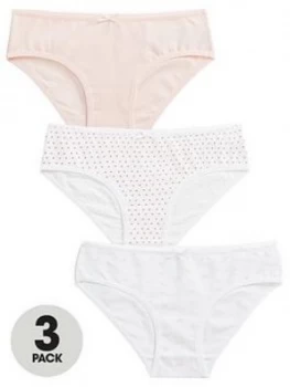 Mango Girls 3 Pack Printed Knickers - Light Pink