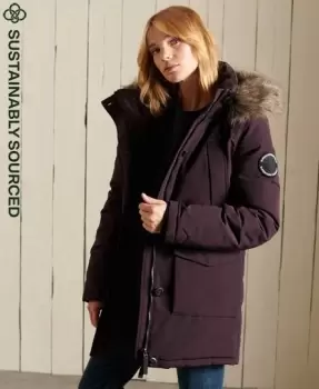 Superdry Womens Everest Parka Coat Purple / Plum - Size: 10