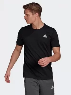 adidas Aeroready Designed 2 Move Sport T-Shirt, Blue/Black, Size L, Men