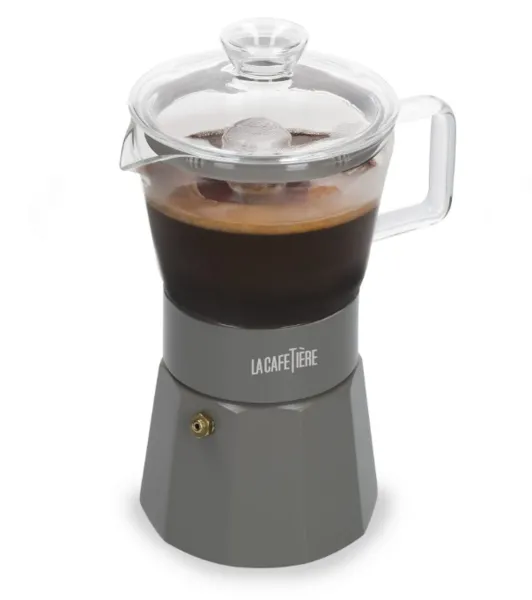 La Cafetiere Verona LCSTES6CGLLAT 6 Cup Glass Espresso Coffee Maker