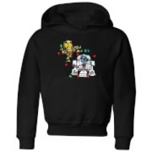 Star Wars Tangled Fairy Lights Droids Kids Christmas Hoodie - Black - 11-12 Years