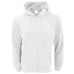 SG Mens Plain Full Zip Hooded Sweatshirt (S) (White)