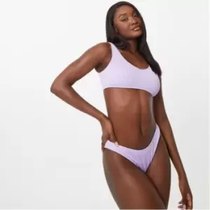 Jack Wills Eco Crinkle V-Neck Bikini Top - Purple