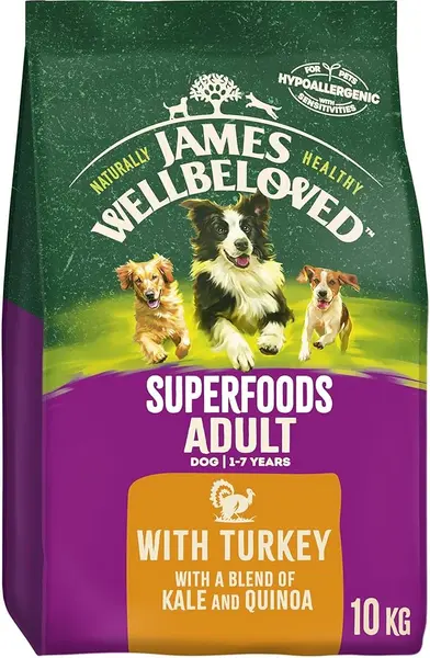 James Wellbeloved Superfoods Adult Turkey Dog Food 10kg