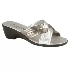 Boulevard Womens/Ladies X Over Mule Sandals (3 UK) (Pewter/Silver)