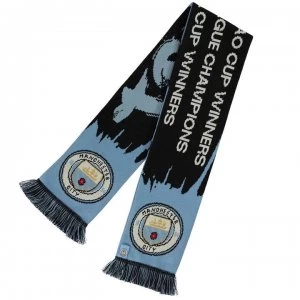 Team MCFC Treble Win Scarf - Sky