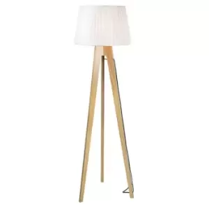 Larissa Lighting - Larissa Kozani Tripod Floor Lamp 1 Light Wood Shade