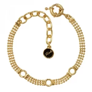 Ladies Karl Lagerfeld Gold Plated Ball Chain Charm Bracelet