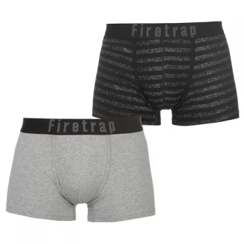 Firetrap 2 Pack Trunks Mens - Grey / Stripe