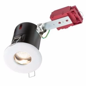 KnightsBridge IP65 GU10 50W 230V LED IC Fire Rated Fixed Shower Downlight - White