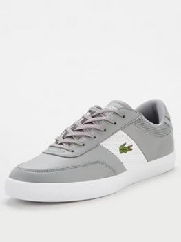 Lacoste Court-Master Leather Trainers - Grey, Size 8, Men