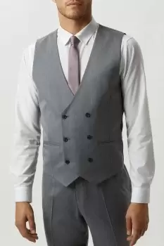 Tailored Fit Grey Mini Herringbone Waistcoat