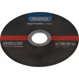 Draper Metal Cutting Discs Pack of 100 115mm 1mm 22mm