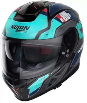 Nolan N80-8 Starscream N-Com Helmet, black-blue, Size 2XL, black-blue, Size 2XL