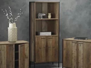 LPD Hoxton Rustic 2 Door Display Cabinet Flat Packed