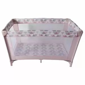 My Babiie Pink Geometric Travel Cot