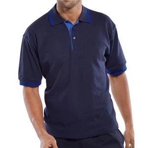 Click Workwear Polo Shirt Two Tone 220gsm 2XL NavyRoyal Blue Ref