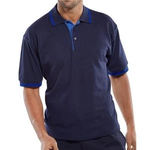 Click Workwear Polo Shirt Two Tone 220gsm XL NavyRoyal Blue Ref