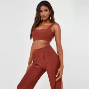 Missguided Slinky Crop Top - Orange