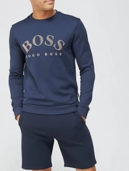 Hugo Boss Athleisure Salbo Chest Logo Sweatshirt Navy Size XS Men