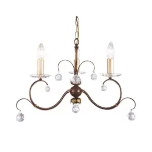 3 Bulb Chandelier Hanging Pendant LIght Bronze Patina LED E14 60W Bulb