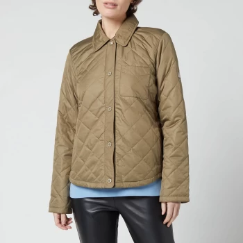 Barbour Womens Blue Caps Quilted Jacket - Dusky Green - UK 14