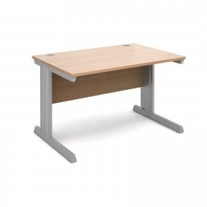 Vivo Straight Desk 1200mm x 800mm - Silver Frame Beech Top