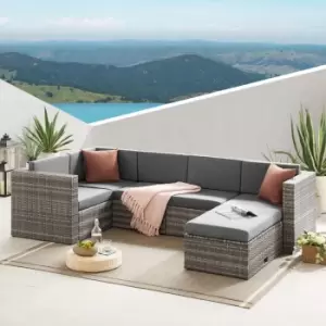 Outdoor Living Tatton Grey 6 Seat Modular Corner Rattan Set