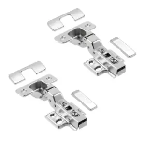 GTV Soft Close Cabinet Door Hinges with Plate Half Overlay Clip-on 35mm, Pack of