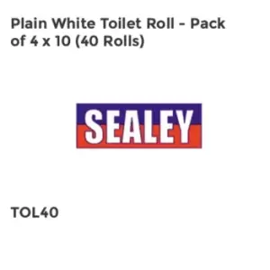 Plain White Toilet Roll - Pack of 4 x 10 (40 Rolls)