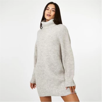 Jack Wills Long Sleeve Knitted Mini Dress - Grey