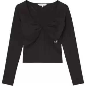 Calvin Klein Jeans Ruched Bust Long Sleeves - Black