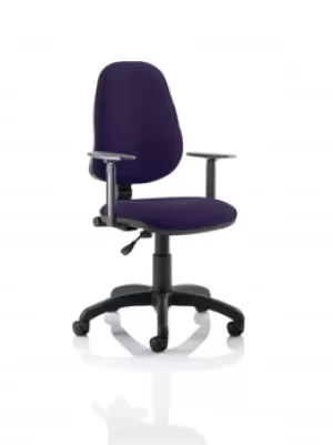 Eclipse I Lever Task Operator Chair Bespoke With Height Adjustable Arms In Purple