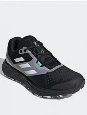 adidas Terrex Two Flow Trail Running Shoes, Black/White/Turquoise, Size 8.5, Women