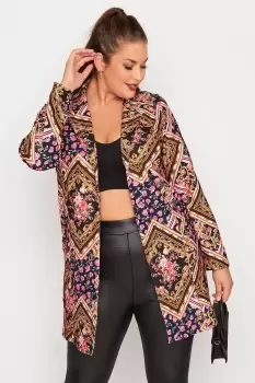 Floral Scarf Print Blazer