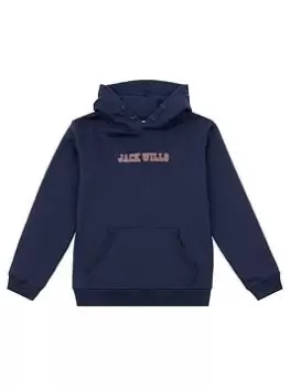 Jack Wills Boys Varsity Oversized Hoodie - Navy, Size 7-8 Years