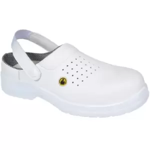 Portwest FC03WHR47 - sz 47 Portwest Compositelite ESD Perforated Safety Clog SB AE - White - White