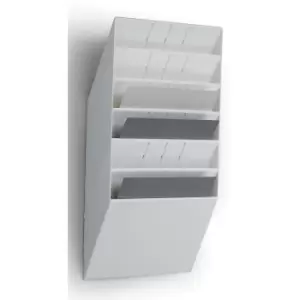 Durable Wall mounted brochure racks, landscape format, 6 x A4, pack of 2, white