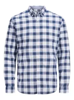 JACK & JONES Button-down Shirt Men Blue