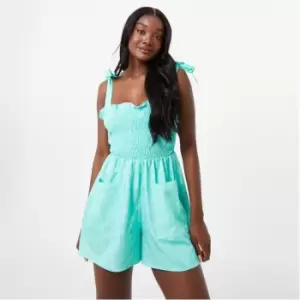 Jack Wills Tie Shoulder Playsuit - Green