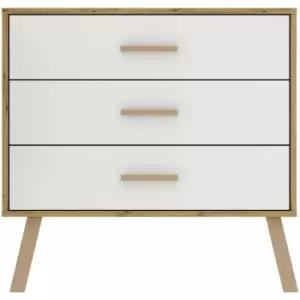 Harmony Austin 3 Drawer Chest Of Drawers Oak & White