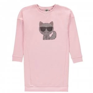 Karl Lagerfeld Cat Sweatshirt Dress - Pink 46B