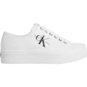 Calvin Klein Jeans Vulcanized Flatform Laceup Co - White