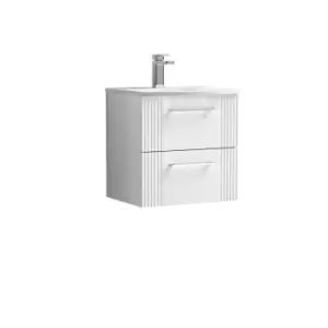 Nuie Deco 500mm Wall Hung 2 Drawer Vanity & Basin 4 - Satin White