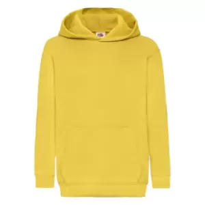 Fruit Of The Loom Childrens Unisex Hooded Sweatshirt / Hoodie (7-8) (Sunflower)