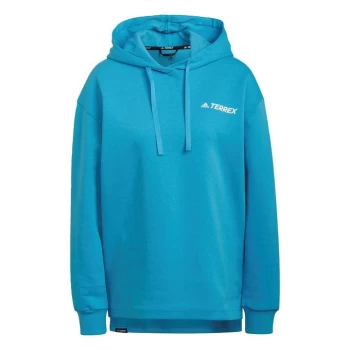 adidas Terrex Logo Graphic Hoodie Womens - App Sky Rush