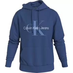 Calvin Klein Jeans Seasonal Monologo Regular Hoodie - Blue