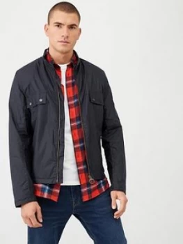 Barbour International Steve Mcqueen Wilkin Wax Jacket - Navy