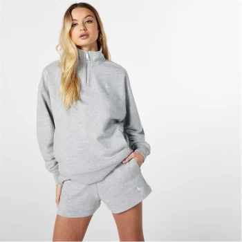 Jack Wills Relaxed Half Zip Sweatshirt - Grey